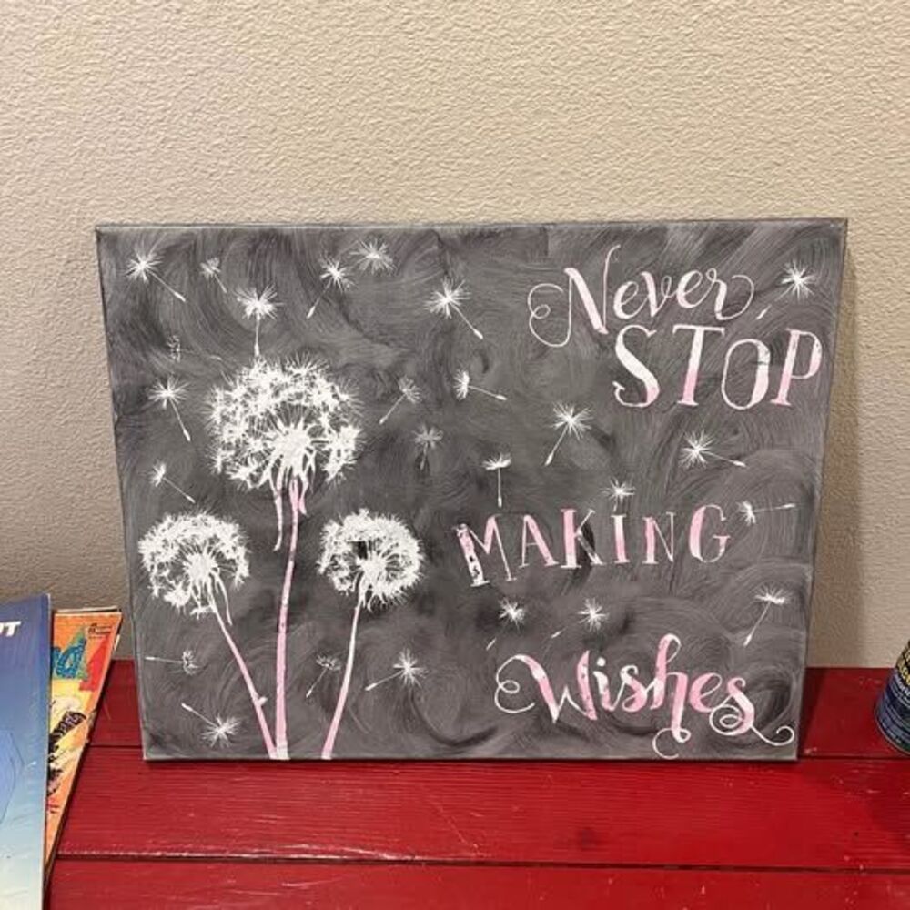 Whimsical Painting on Canvas, Dande Painting artwork for the Home Decor